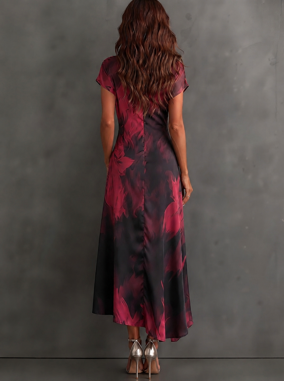 Roselle - Seidiges Hemdkragen-Maxikleid
