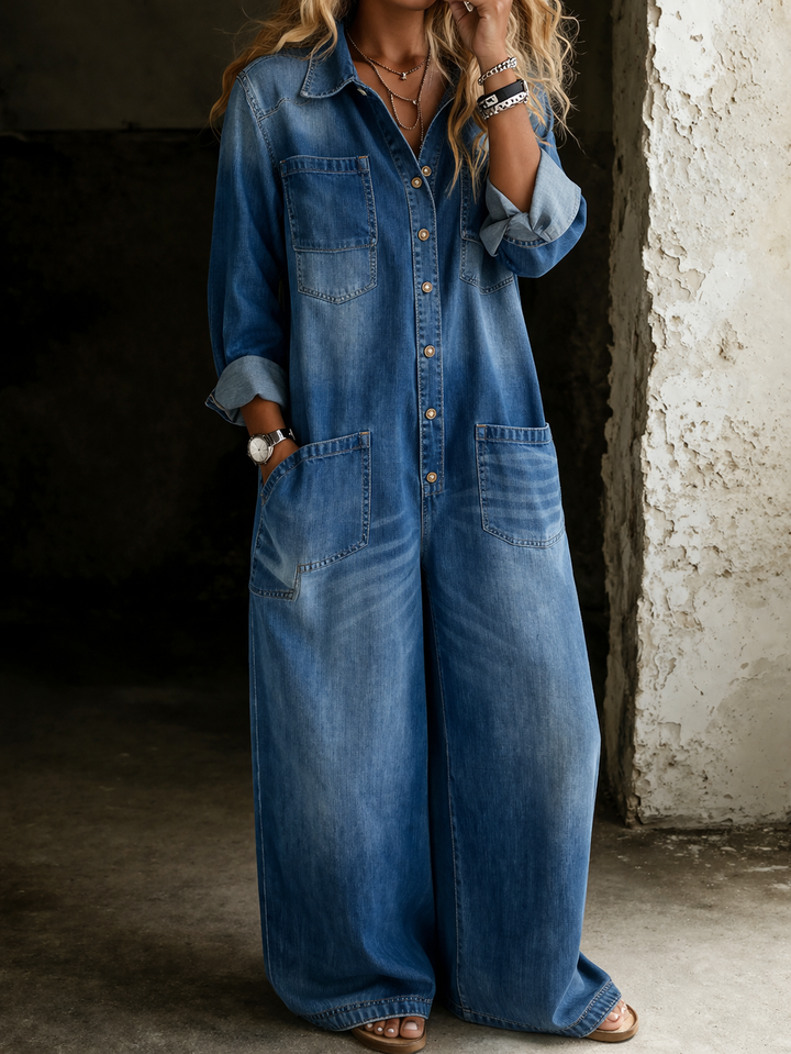 Thalassa - Legerer Denim-Jumpsuit