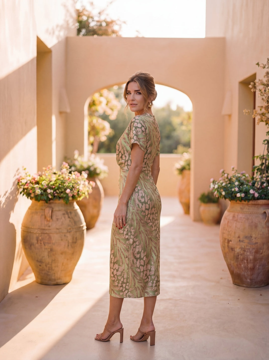 Selina - Drapiertes Kleid mit Knotendetail an der Taille