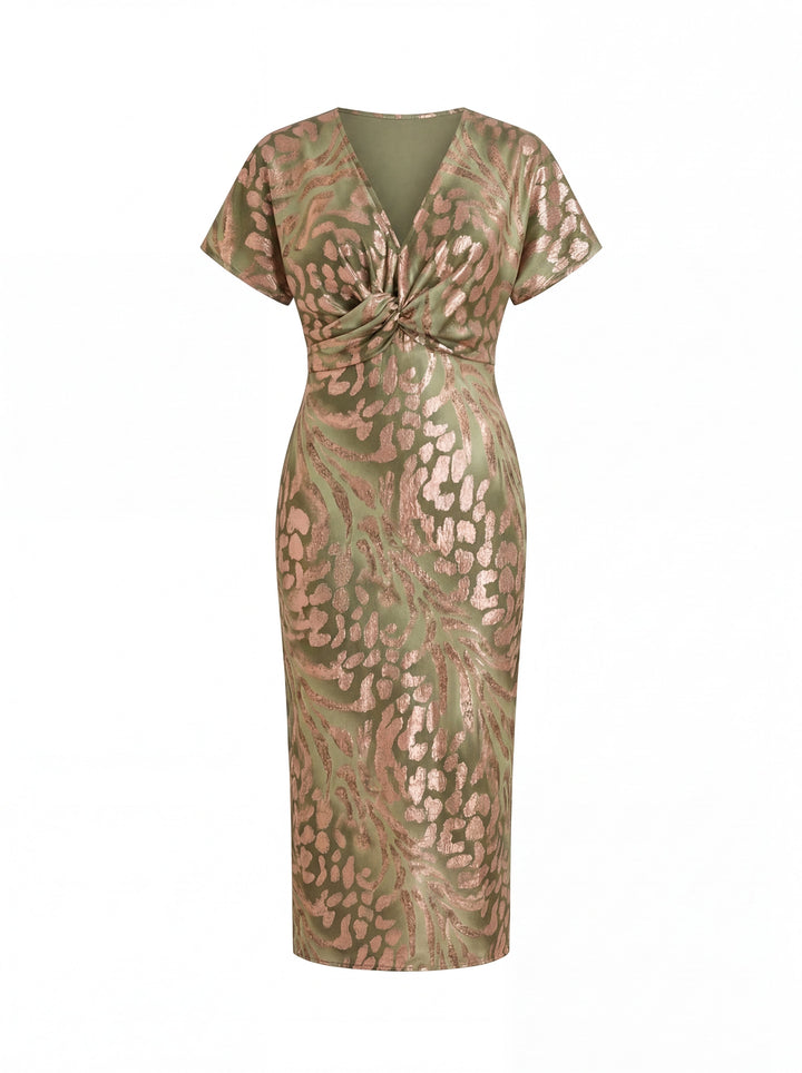 Selina - Drapiertes Kleid mit Knotendetail an der Taille