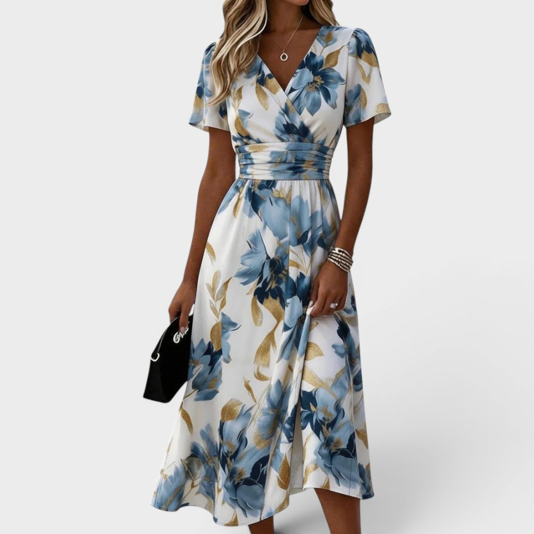 Carmen - Wickel-Maxikleid mit Blumenprint und weichem Griff