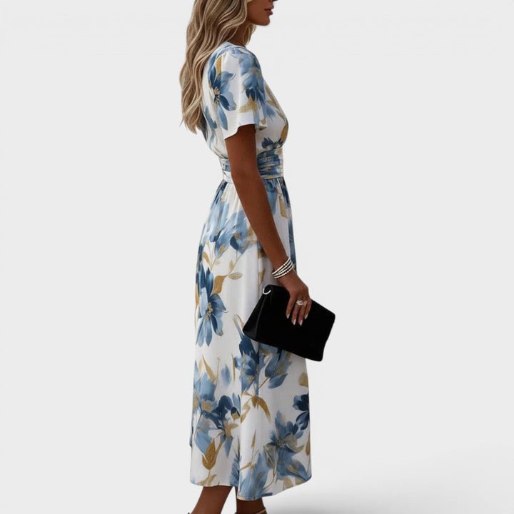 Carmen - Wickel-Maxikleid mit Blumenprint und weichem Griff