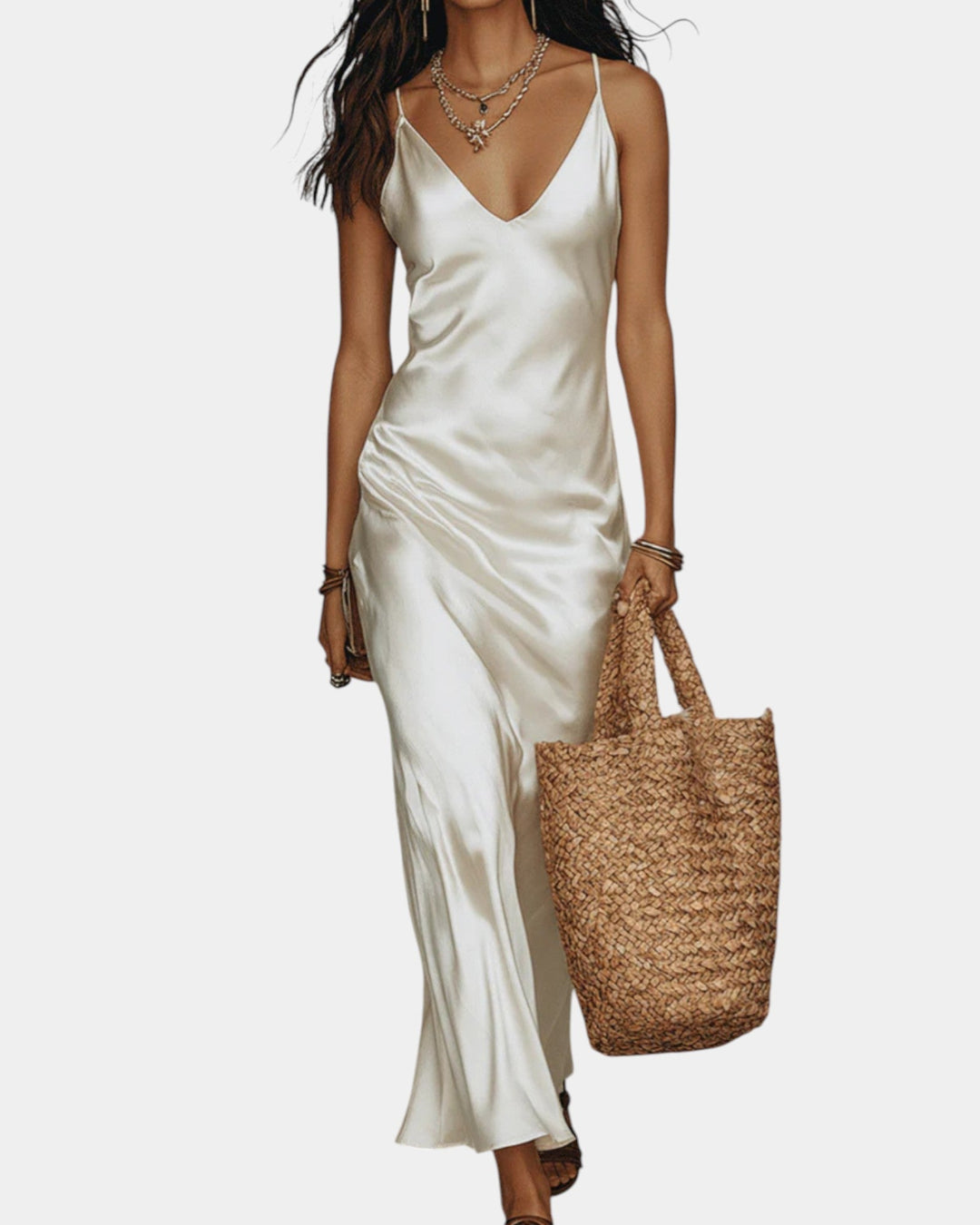 Thalia - Satin-Maxikleid