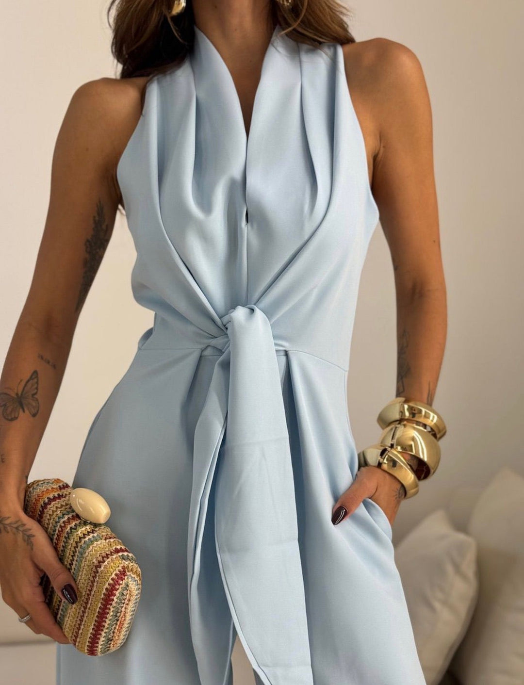 Ismerie - Fließender Jumpsuit mit weitem Bein