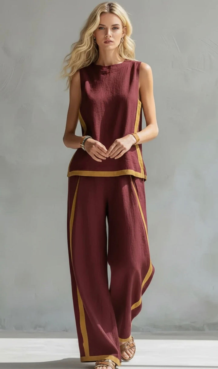 Quella - Fließendes Top & Hosen-Set