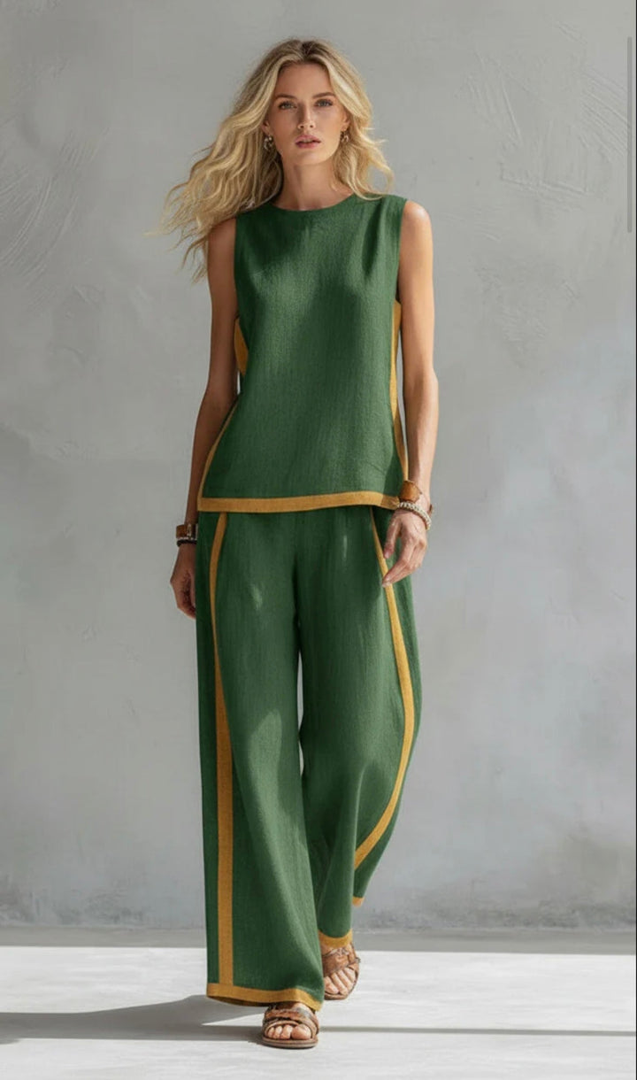 Quella - Fließendes Top & Hosen-Set