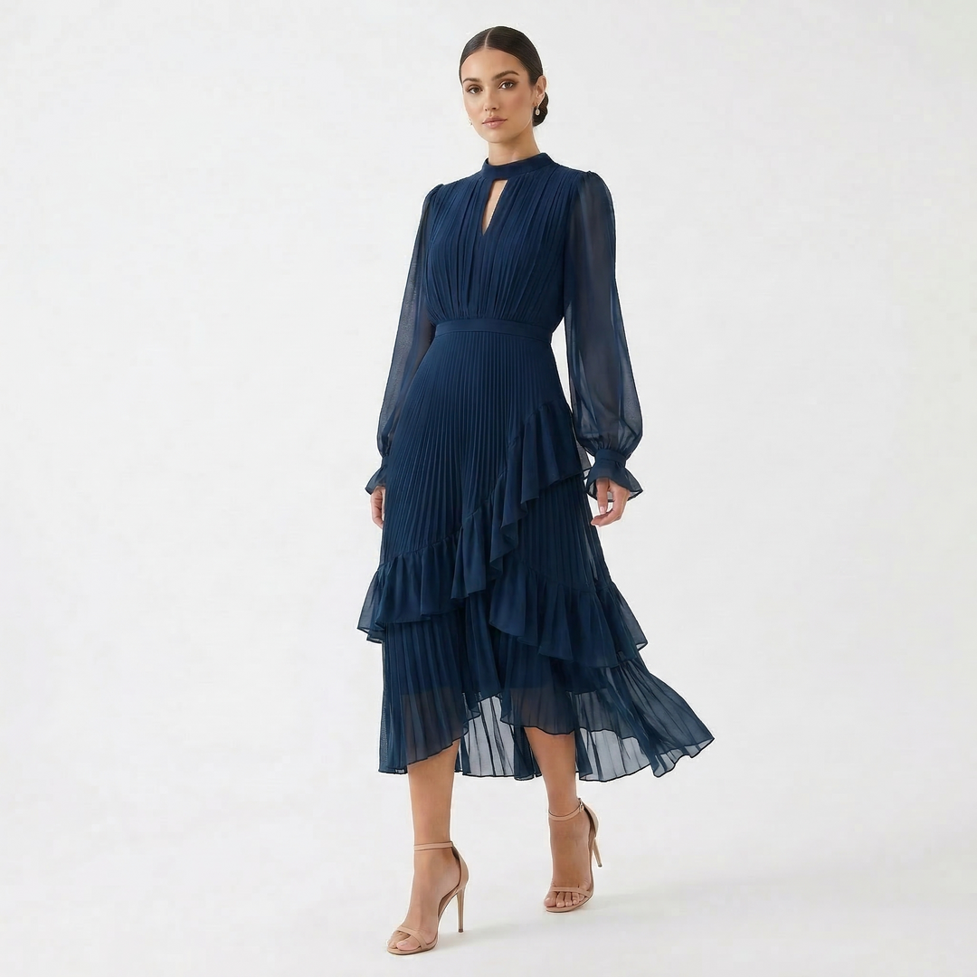 Kiana - Skulpturales Plissee-Abendkleid