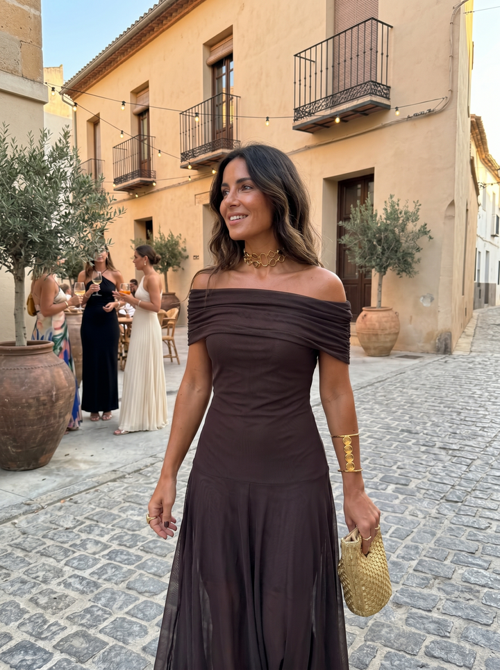 Kaida - Drapiertes Carmen-Kleid