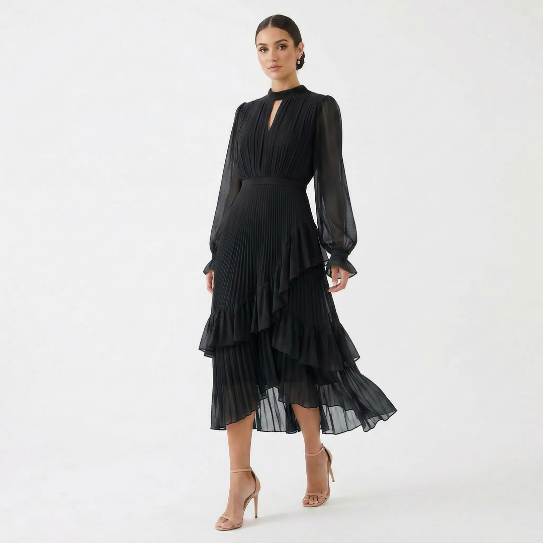 Kiana - Skulpturales Plissee-Abendkleid