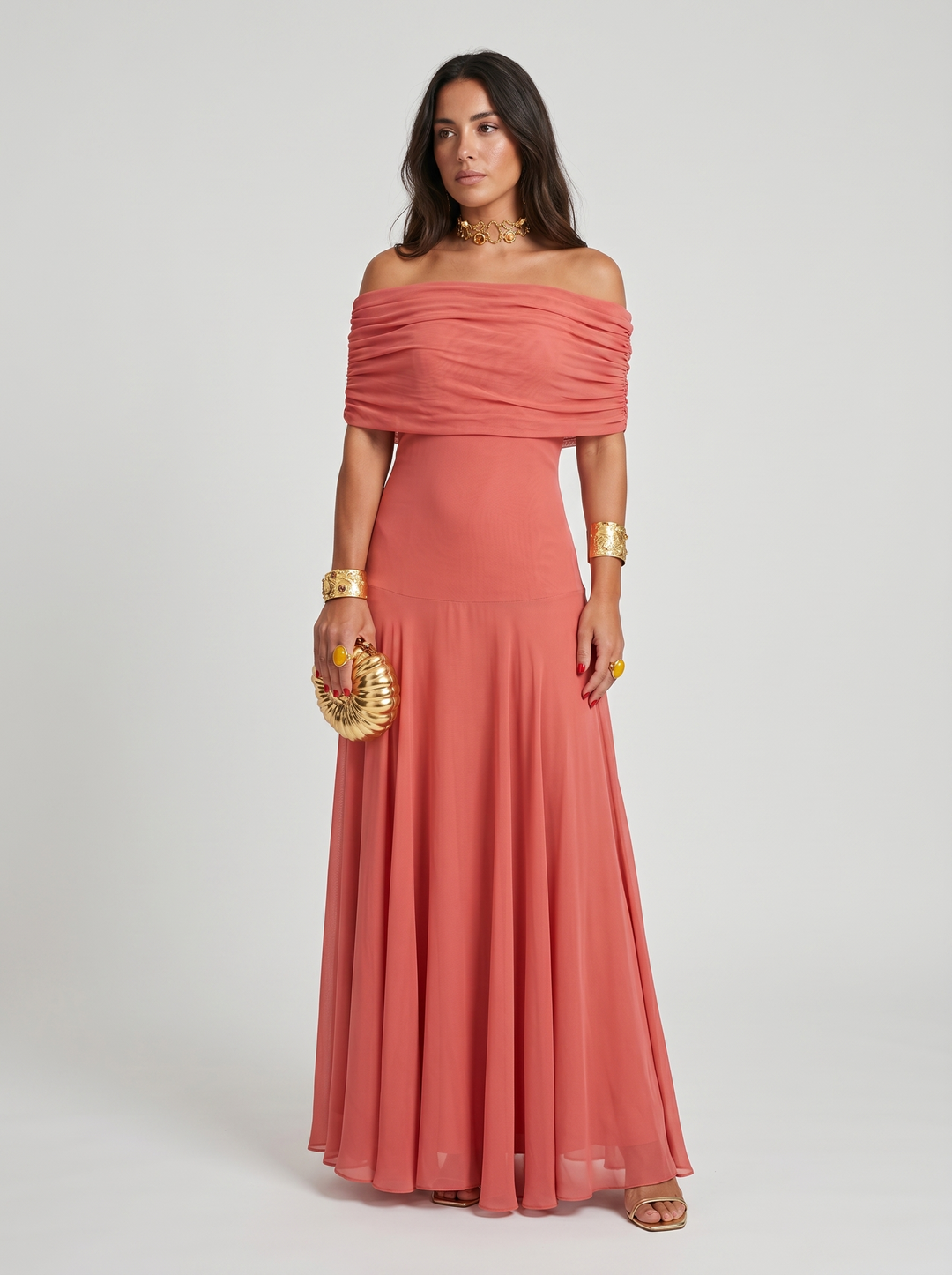 Kaida - Drapiertes Carmen-Kleid