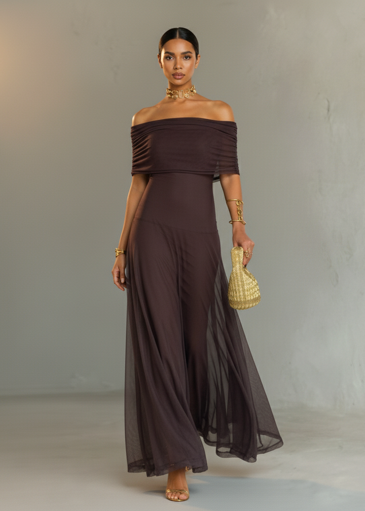 Briallen - Schulterfreies Softtouch-Kleid