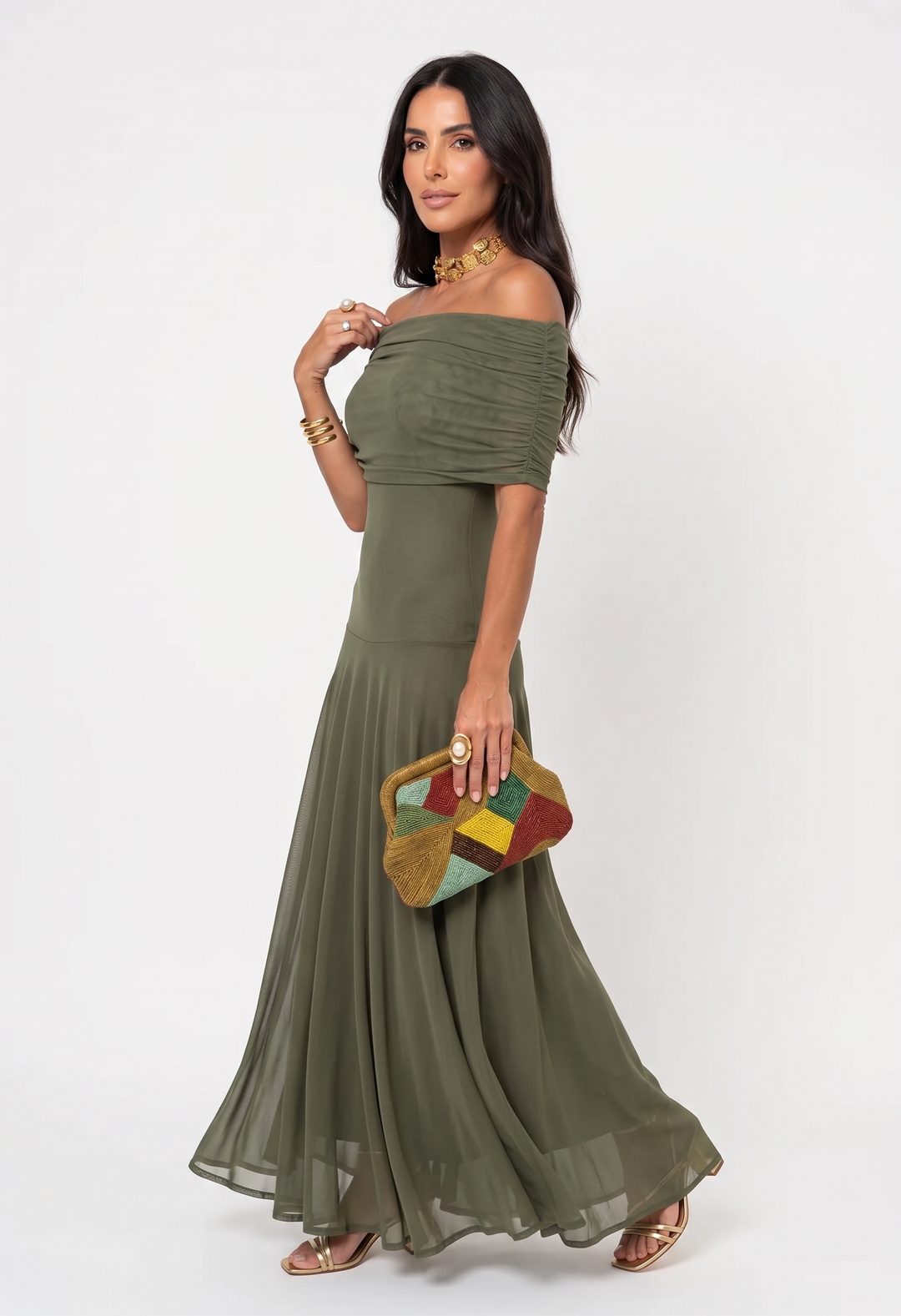 Kaida - Drapiertes Carmen-Kleid