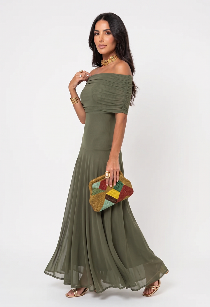 Kaida - Drapiertes Carmen-Kleid