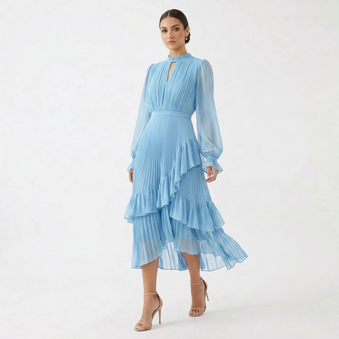 Kiana - Skulpturales Plissee-Abendkleid