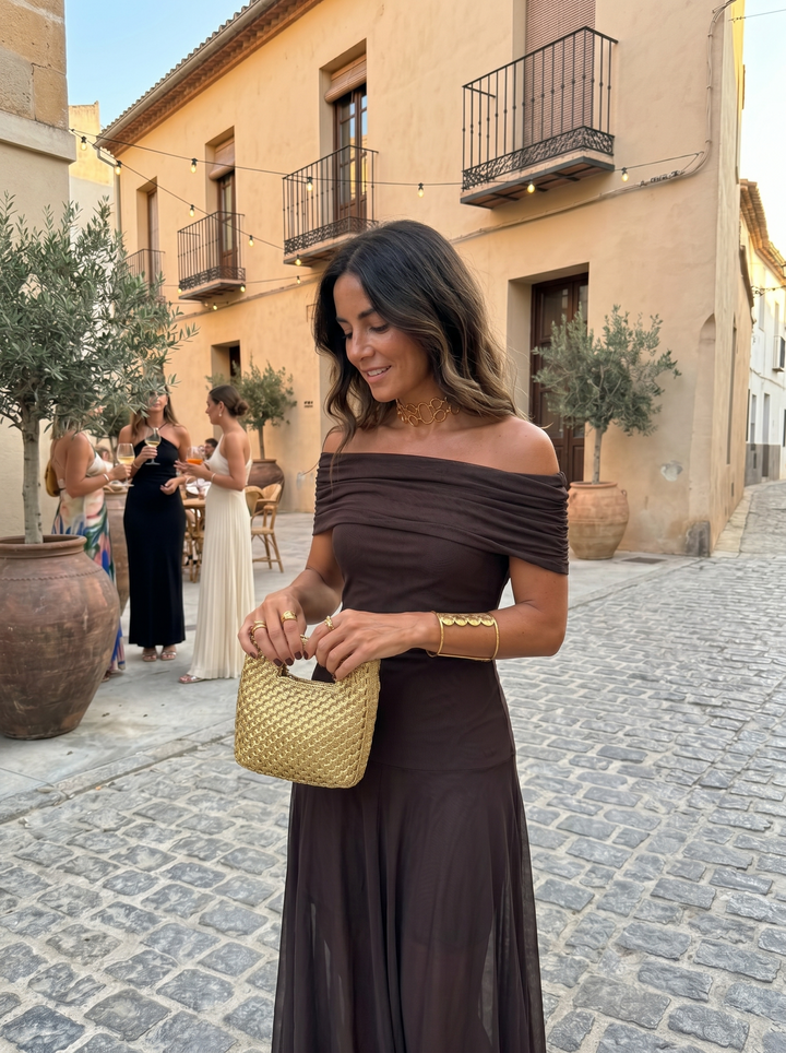 Kaida - Drapiertes Carmen-Kleid