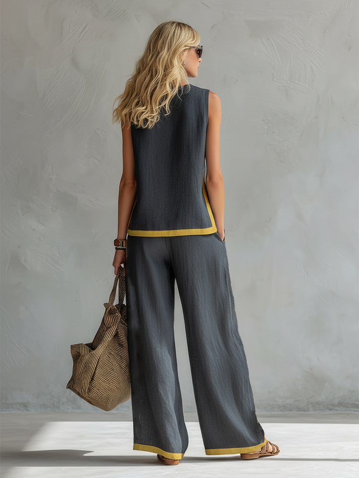 Quella - Fließendes Top & Hosen-Set