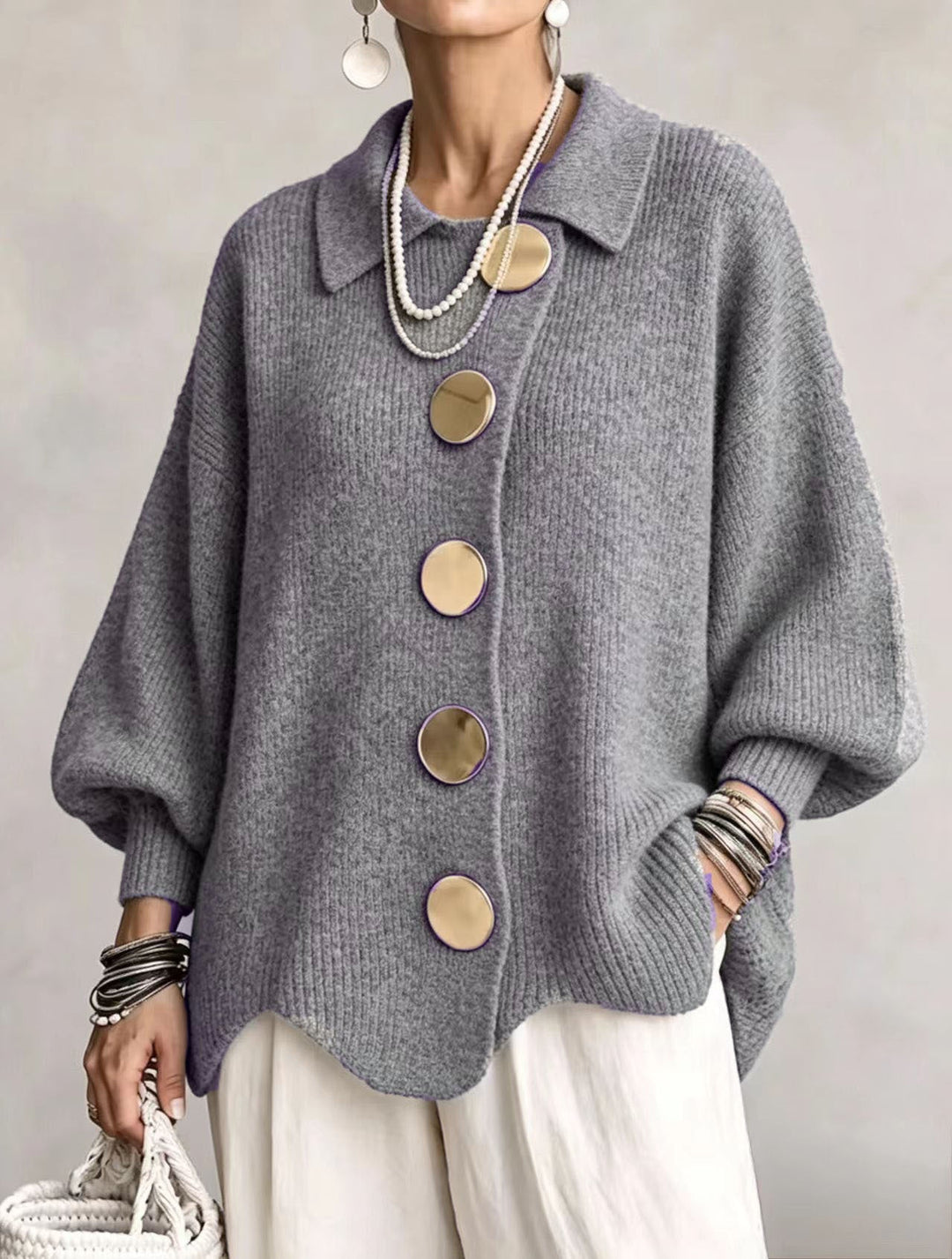 Kaelinae - schwerer Oversize-Cardigan
