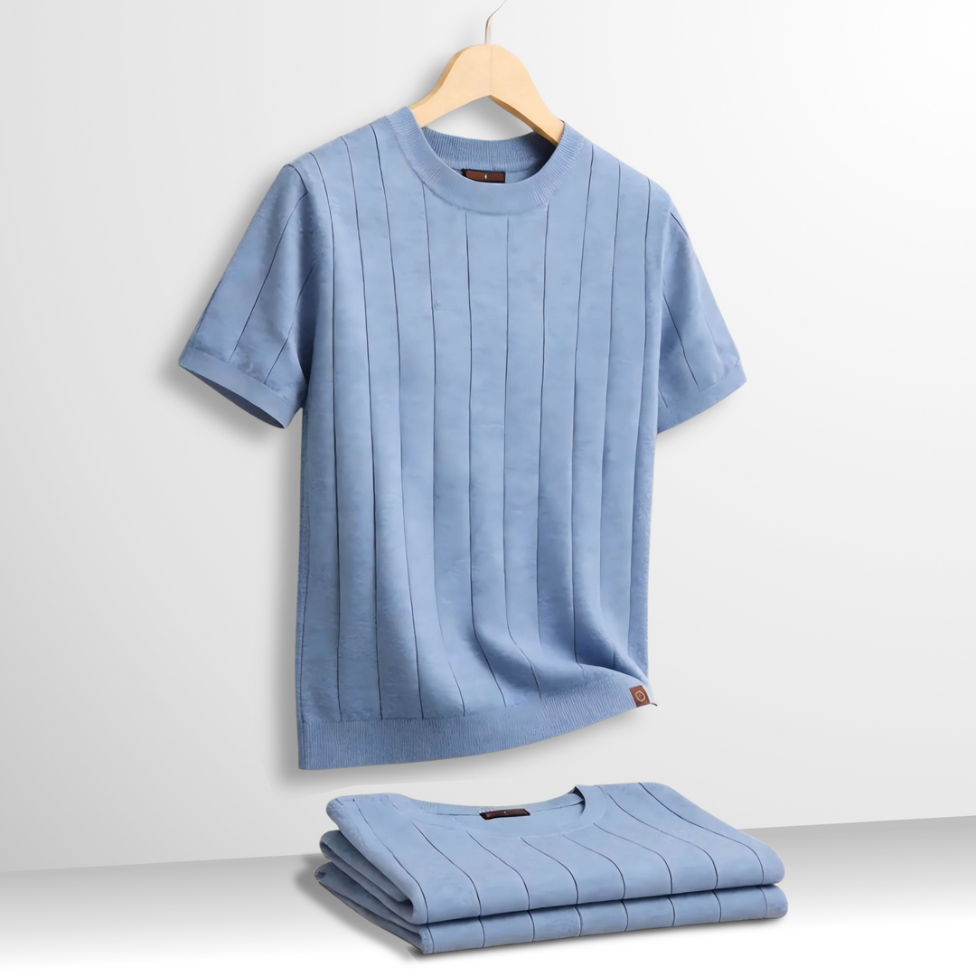 Flavian - Strukturiertes Kurzarm-T-Shirt