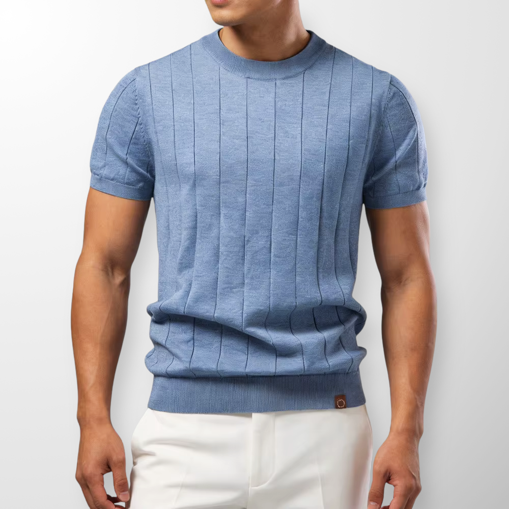Flavian - Strukturiertes Kurzarm-T-Shirt