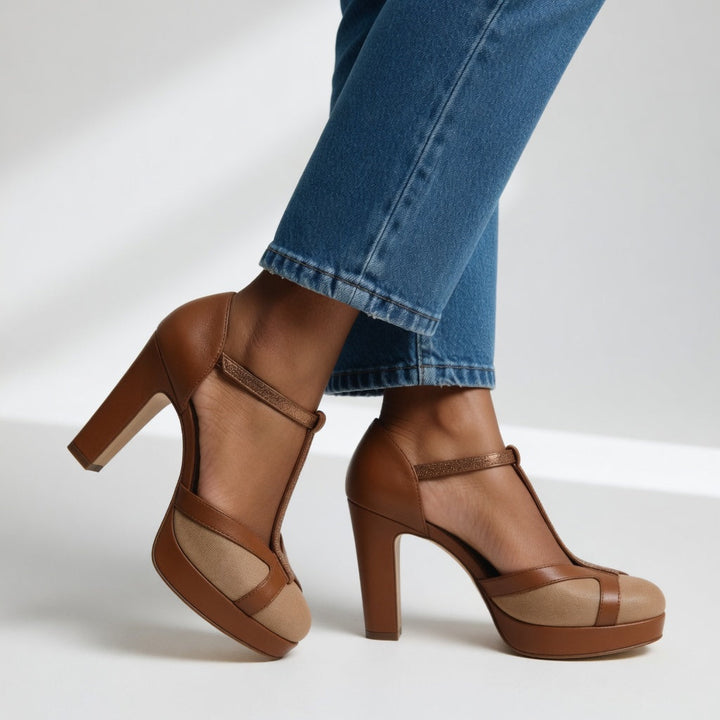 Celandra - Ergonomische Riemchen-High Heels