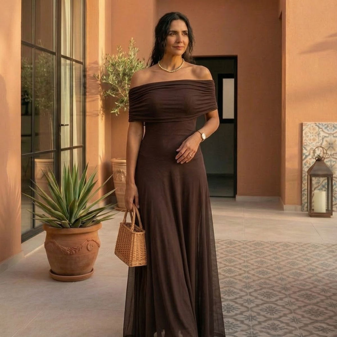 Briallen - Schulterfreies Softtouch-Kleid