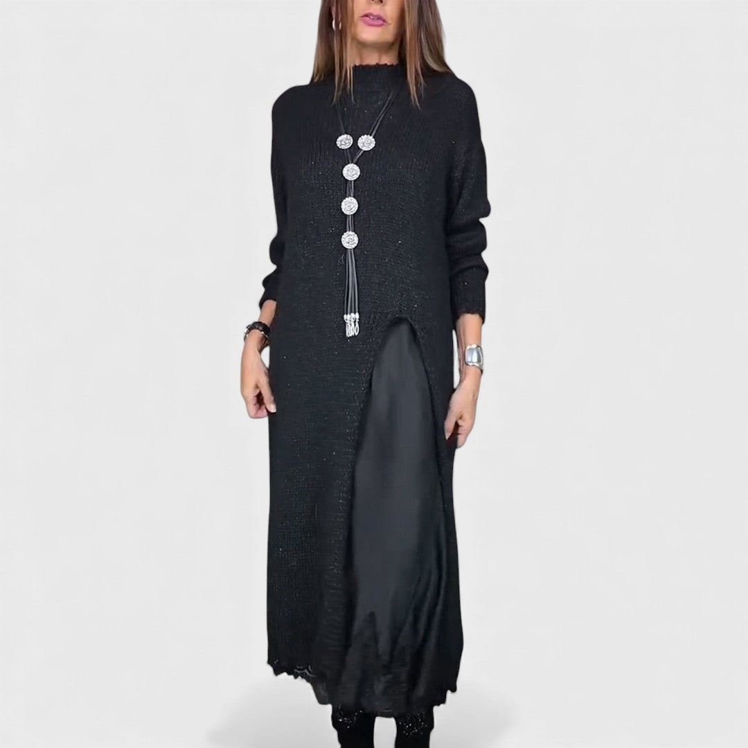 Aravina - Soft-Touch Set aus Lagenlook-Pullover und Kleid