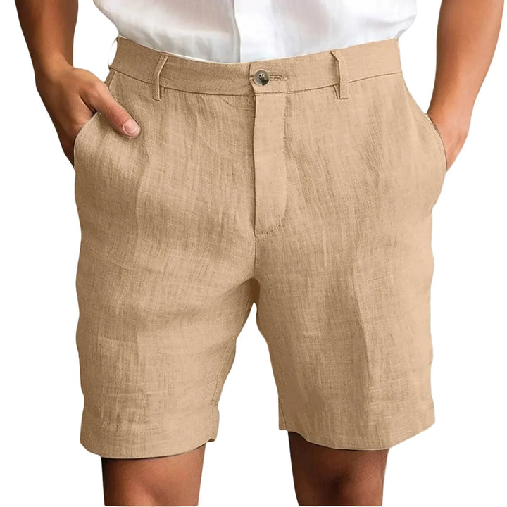 Calen - Schmal geschnittene Leinen-Shorts