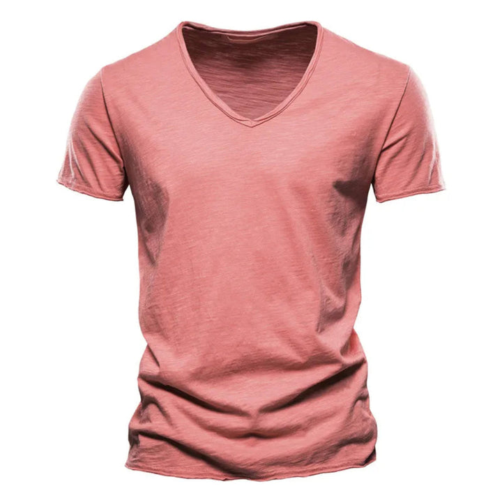Jackson - Soft-Touch Flammgarn-T-Shirt mit V-Ausschnitt