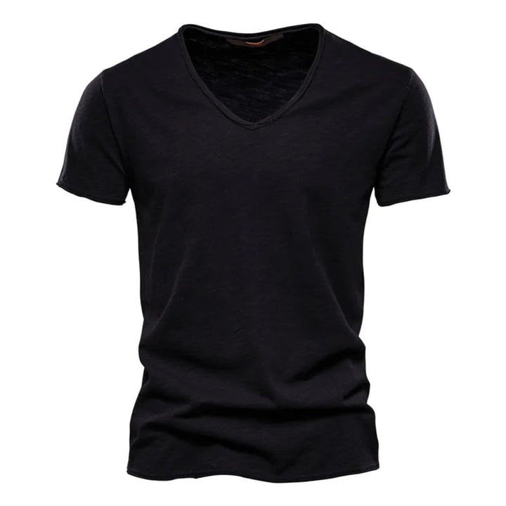 Jackson - Soft-Touch Flammgarn-T-Shirt mit V-Ausschnitt