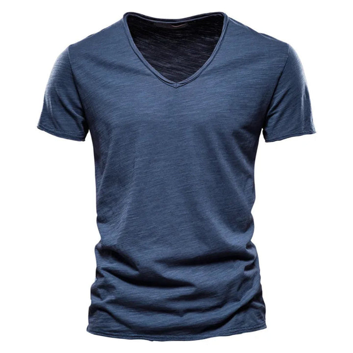 Jackson - Soft-Touch Flammgarn-T-Shirt mit V-Ausschnitt