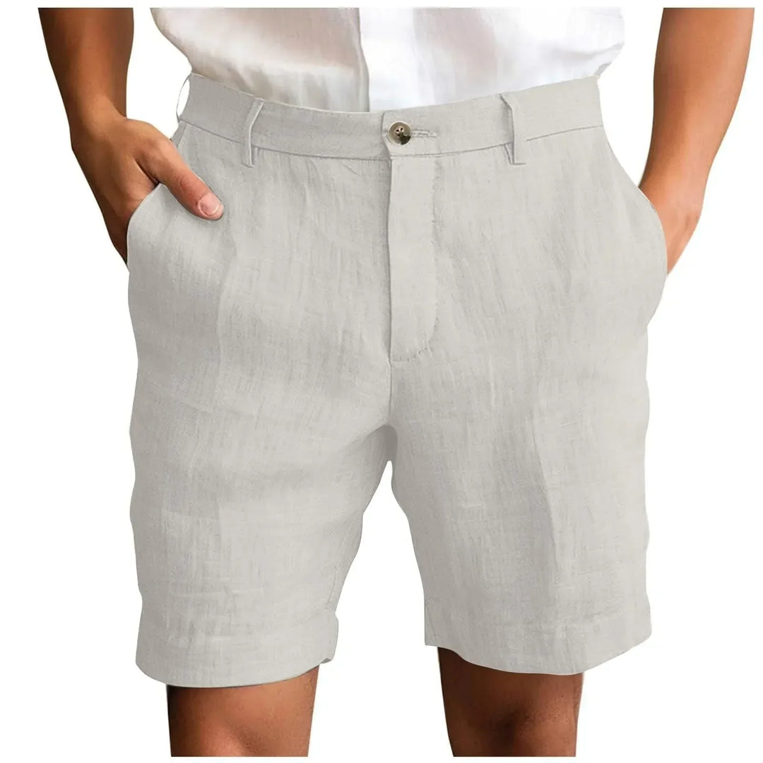 Calen - Schmal geschnittene Leinen-Shorts