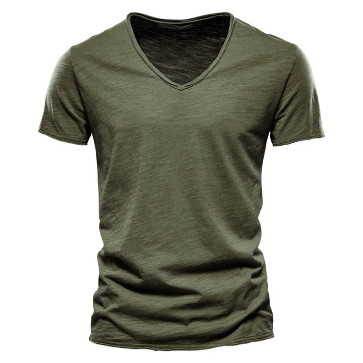 Jackson - Soft-Touch Flammgarn-T-Shirt mit V-Ausschnitt