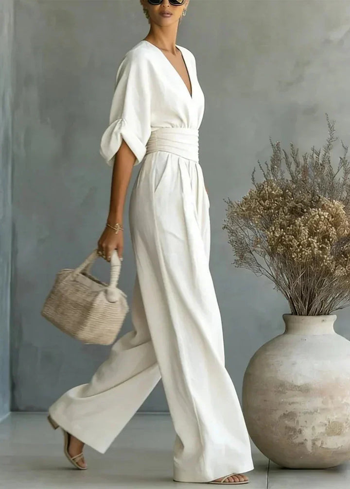 Solavie - Fließender weitbeiniger Jumpsuit