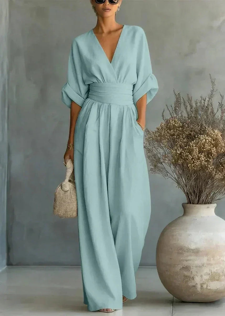 Solavie - Fließender weitbeiniger Jumpsuit