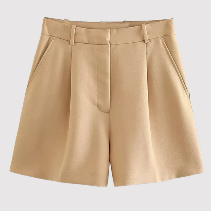 Mirelle - Klassisch geschneiderte hochtaillierte Bundfalten-Shorts