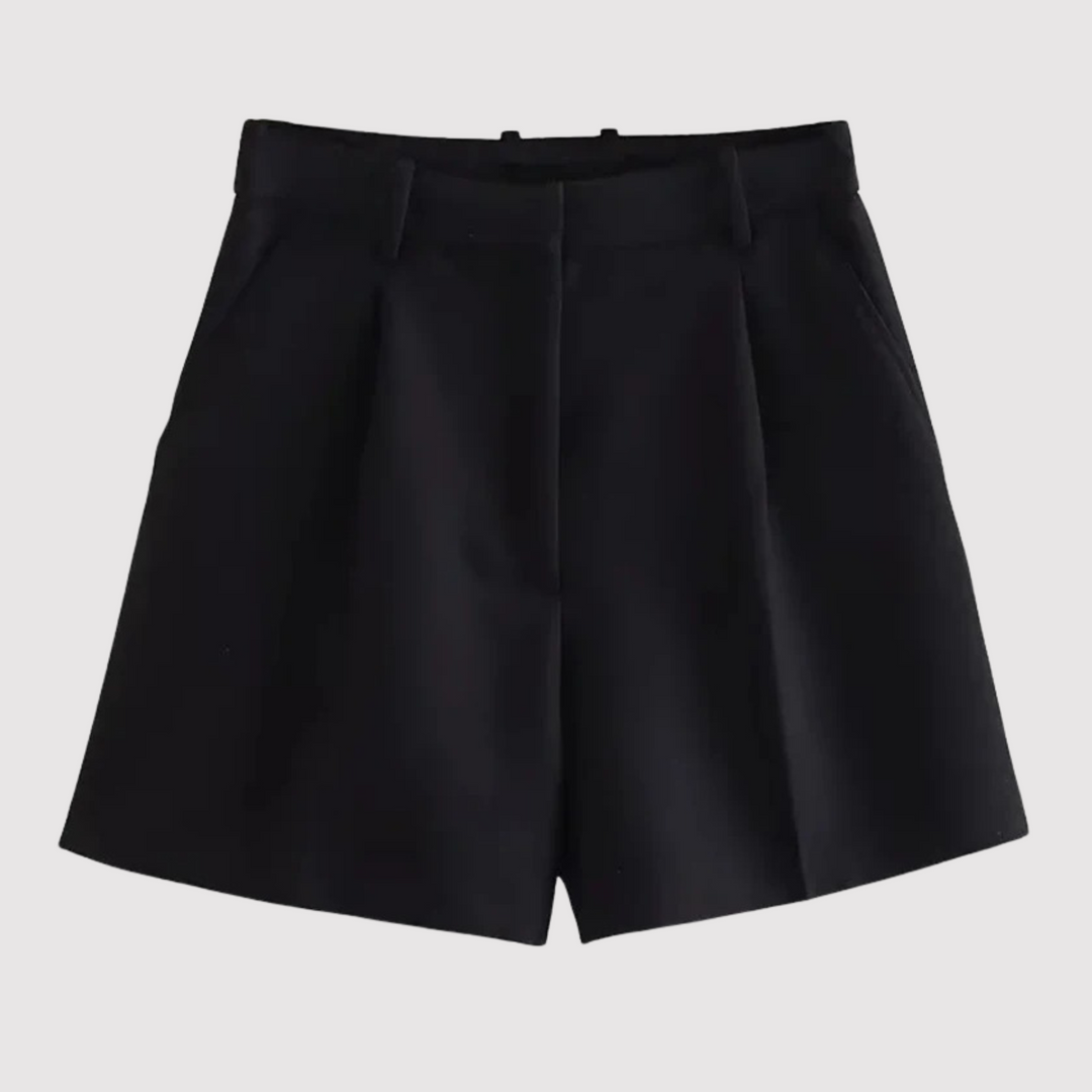Mirelle - Klassisch geschneiderte hochtaillierte Bundfalten-Shorts