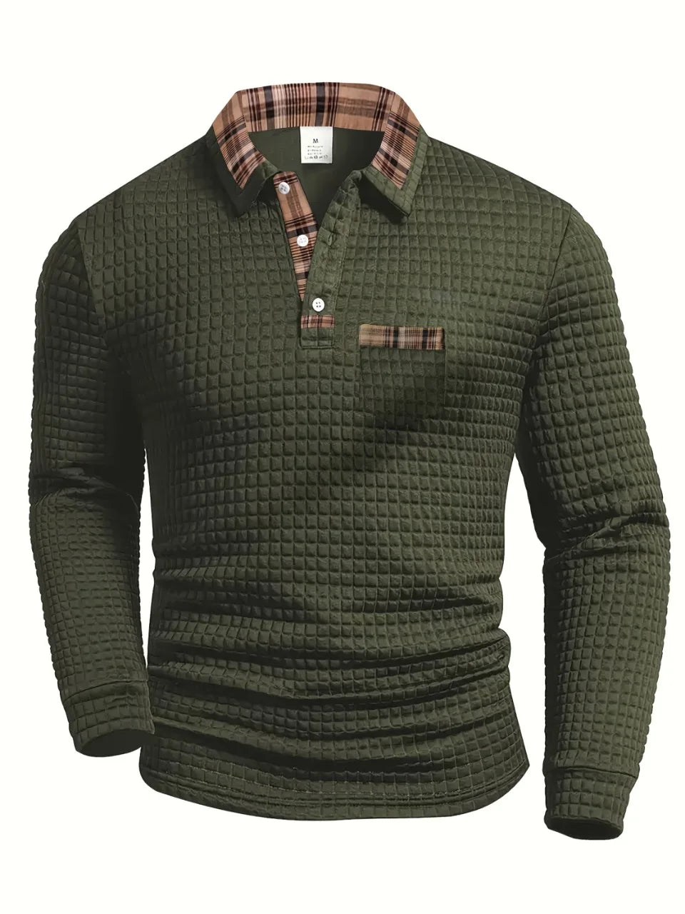 Arlen - Kariertes Langarm-Poloshirt mit Soft-Touch-Finish
