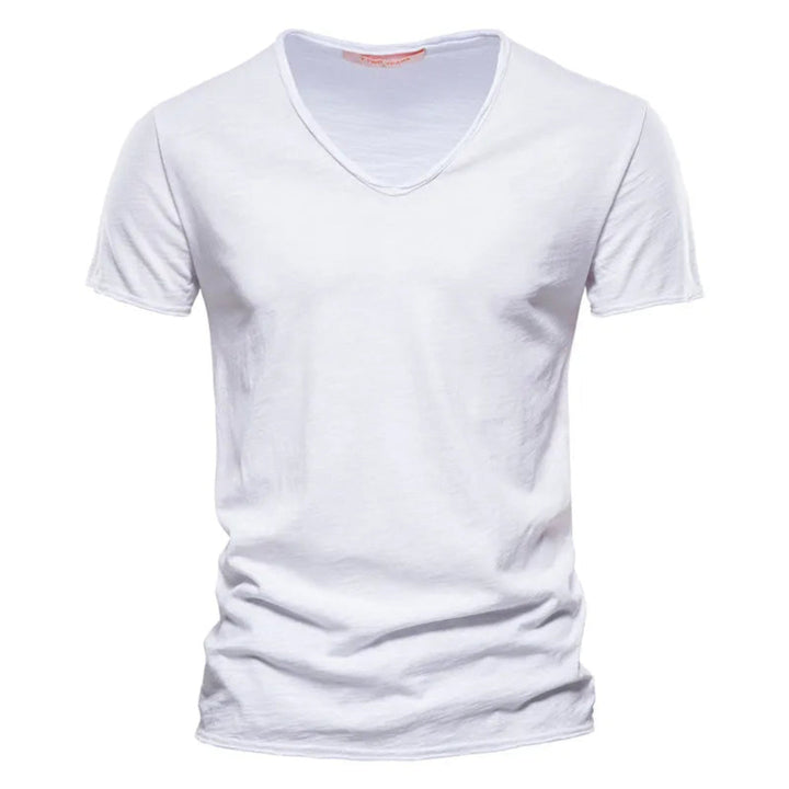 Jackson - Soft-Touch Flammgarn-T-Shirt mit V-Ausschnitt