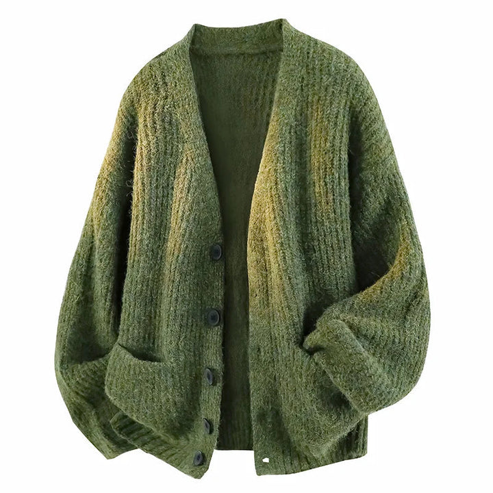Galienne - Oversized Soft-Touch-Strickjacke mit V-Ausschnitt