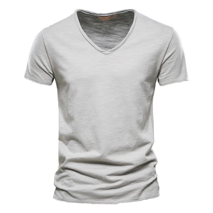 Jackson - Soft-Touch Flammgarn-T-Shirt mit V-Ausschnitt