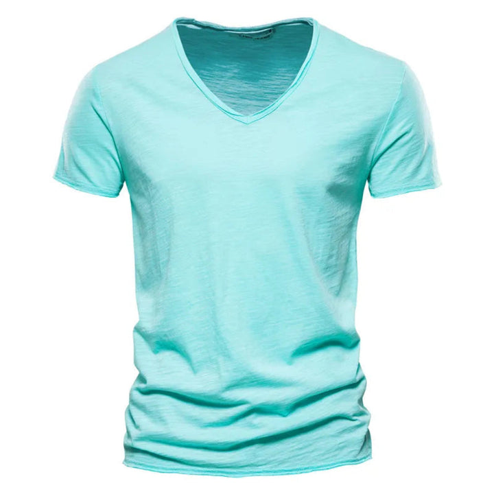 Jackson - Soft-Touch Flammgarn-T-Shirt mit V-Ausschnitt