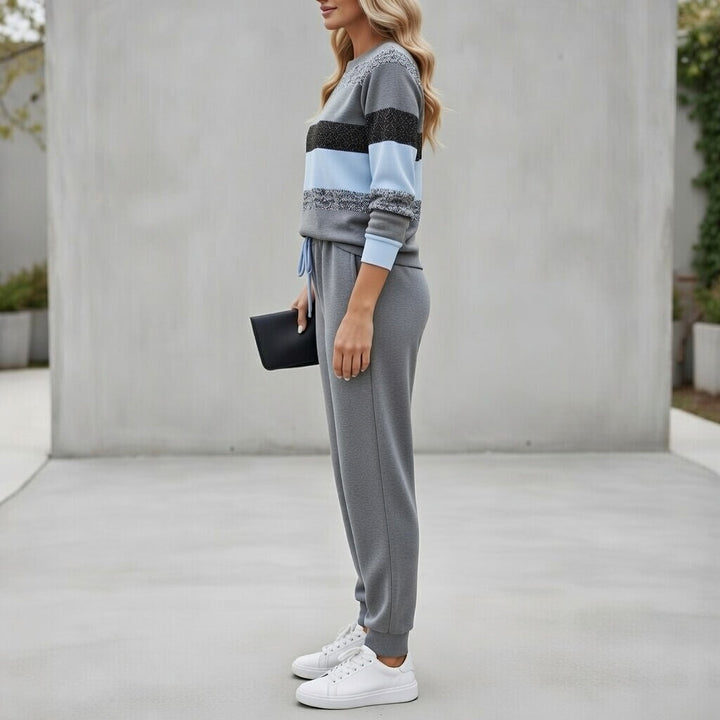 Fabiola - Gestreiftes Soft-Touch-Loungewear-Set
