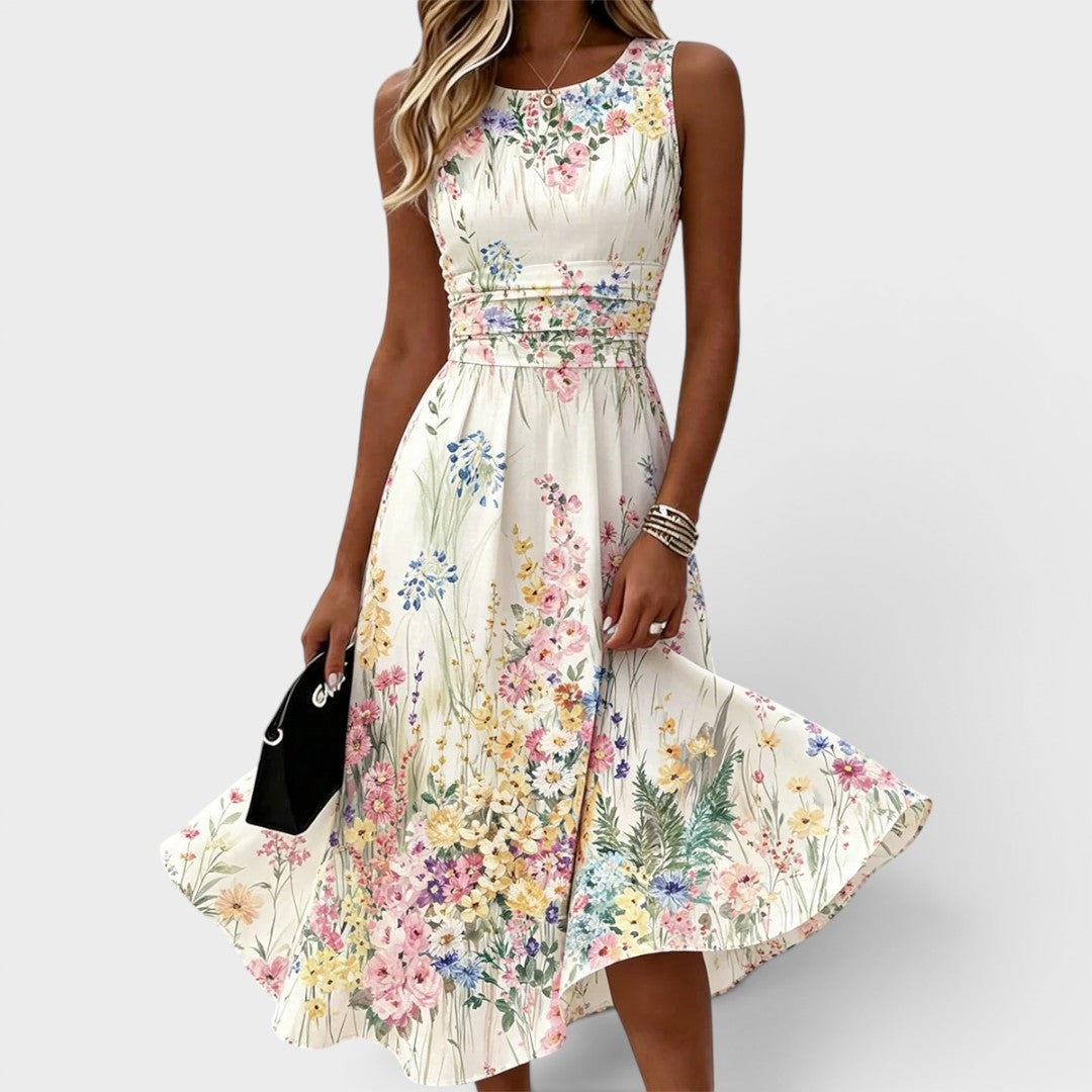 Inara - Florales Soft-Touch-Midikleid