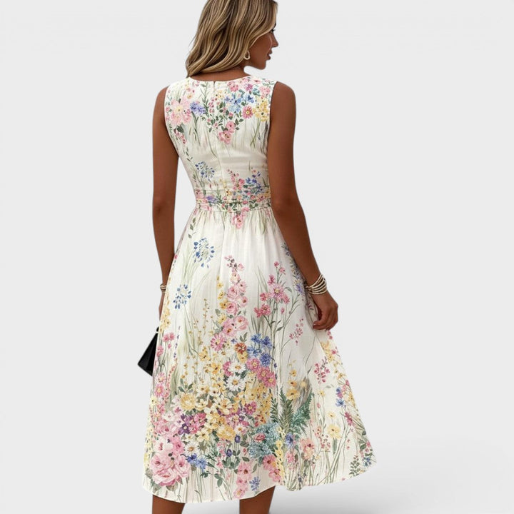 Inara - Florales Soft-Touch-Midikleid