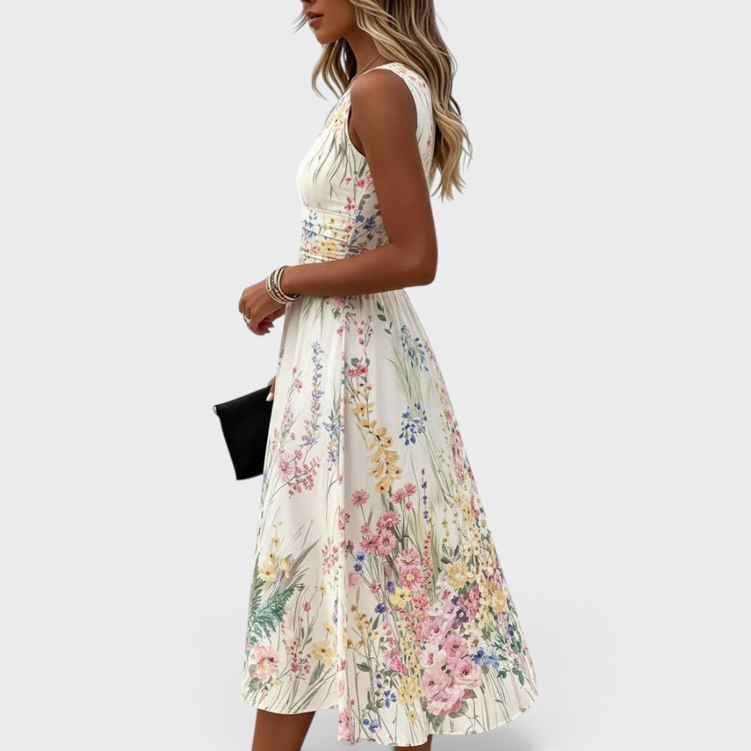 Inara - Florales Soft-Touch-Midikleid
