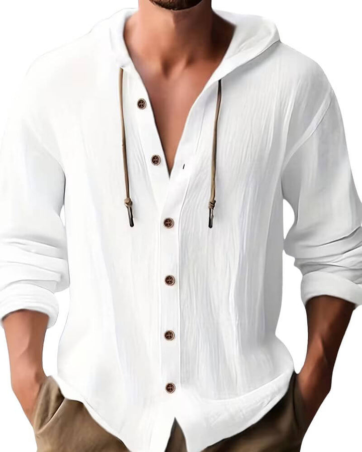 Fraser - Soft-Touch Henley-T-Shirt mit Kapuze