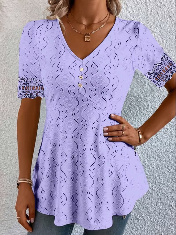 Meridia - Bluse mit sanftem V-Ausschnitt