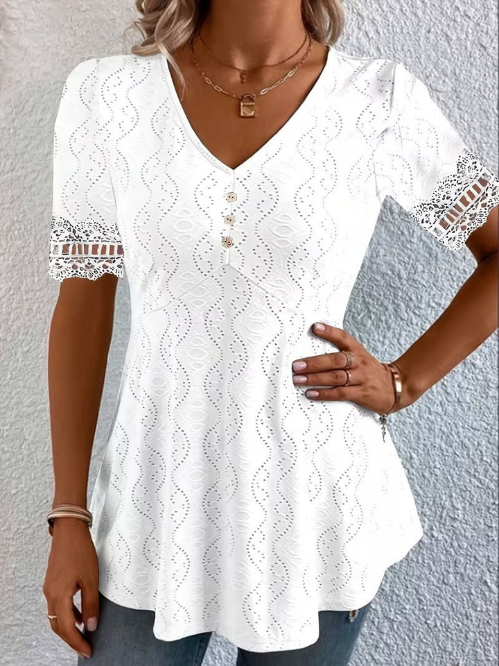 Meridia - Bluse mit sanftem V-Ausschnitt