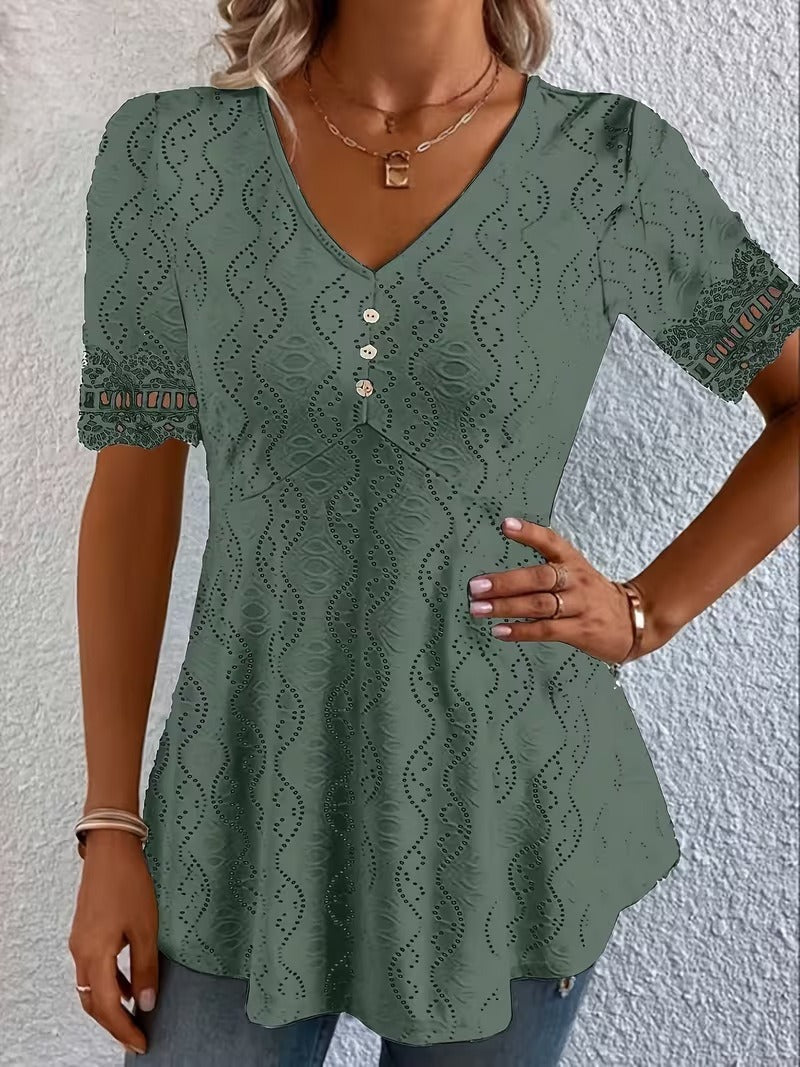 Meridia - Bluse mit sanftem V-Ausschnitt