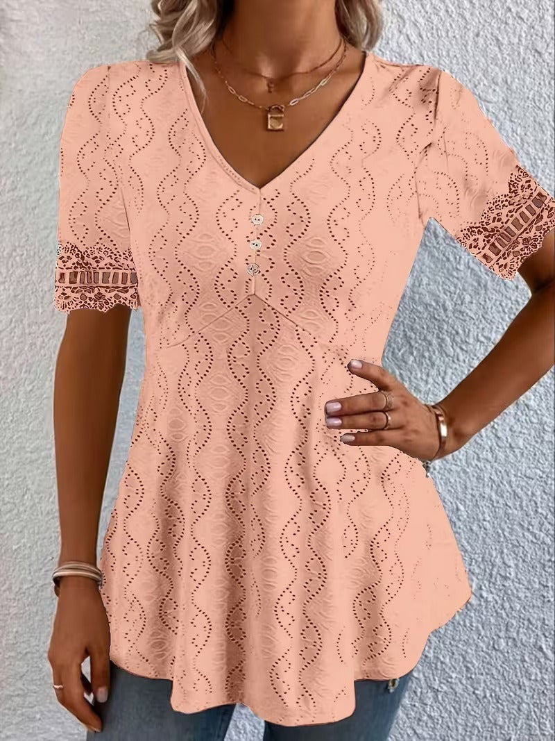 Meridia - Bluse mit sanftem V-Ausschnitt